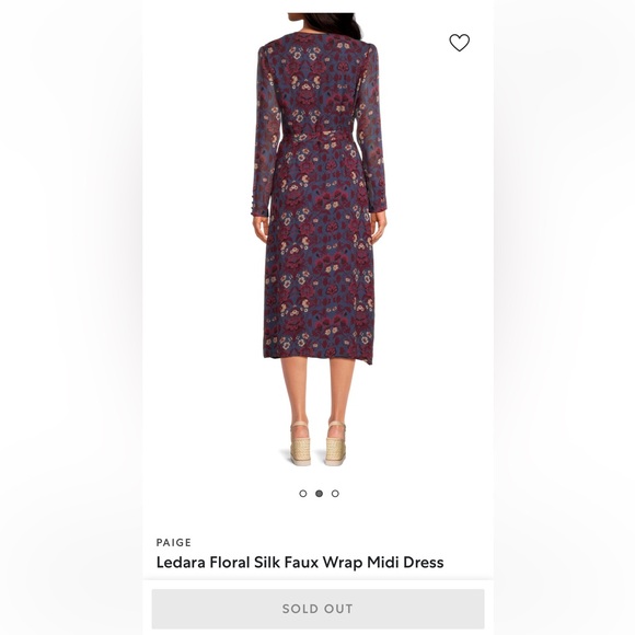 PAIGE Burgundy Floral Long Sleeve Dress-S - Picture 3 of 12